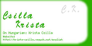 csilla krista business card